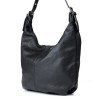 Leather Hobo Slouch Bag Black