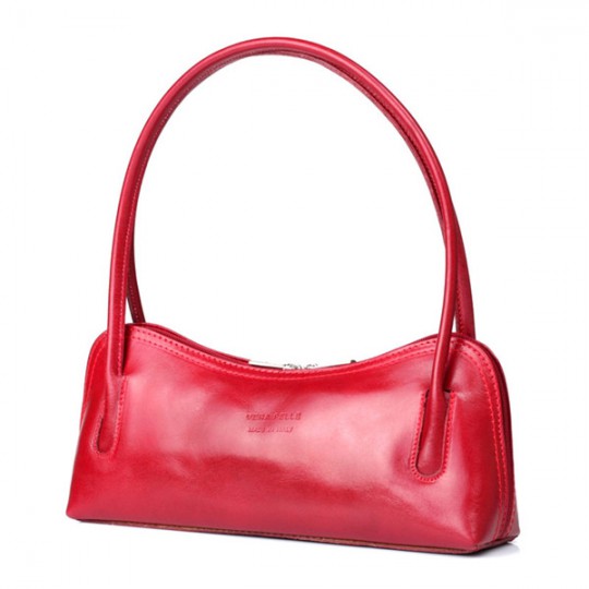 Leather Shoulder Bag Red